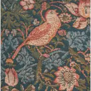 C Charlotte Home Furnishings Inc Cushion Birds Face to Face French Tapestry Cushion - 14 in. x 14 in. Cotton by William Morris | Close Up 3