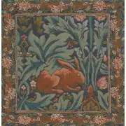C Charlotte Home Furnishings Inc Brother Rabbit French Tapestry Cushion - 14 in. x 14 in. Cotton by William Morris | Close Up 1