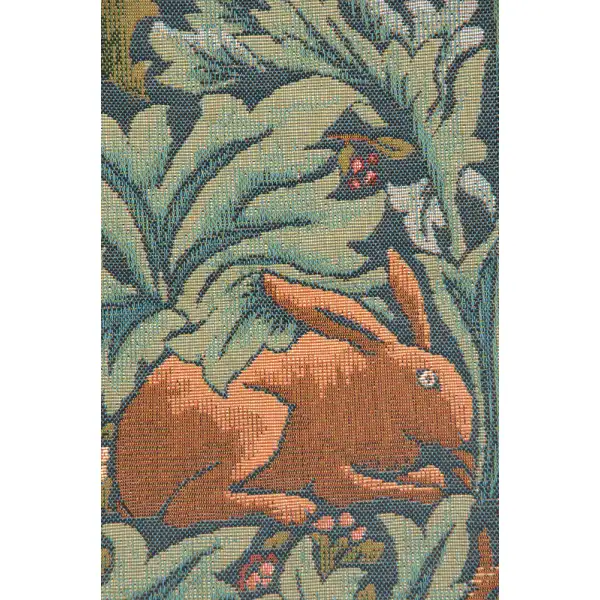 C Charlotte Home Furnishings Inc Brother Rabbit French Tapestry Cushion - 14 in. x 14 in. Cotton by William Morris | Close Up 2