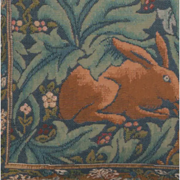 C Charlotte Home Furnishings Inc Brother Rabbit French Tapestry Cushion - 14 in. x 14 in. Cotton by William Morris | Close Up 3