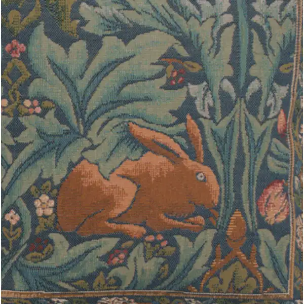 C Charlotte Home Furnishings Inc Brother Rabbit French Tapestry Cushion - 14 in. x 14 in. Cotton by William Morris | Close Up 4