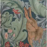 Rabbit As William Morris Left Small Cushion - 14 in. x 14 in. Cotton by William Morris | Close Up 3