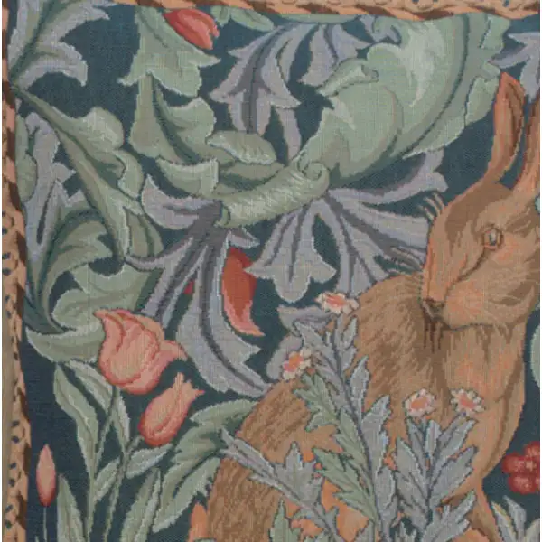 Rabbit As William Morris Right Small throw pillows