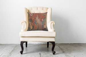The Hearing  I Small French Tapestry Cushion