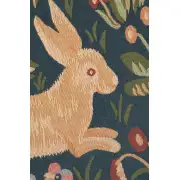 Running Rabbit In Blue Cushion - 14 in. x 14 in. Cotton by Charlotte Home Furnishings | Close Up 2