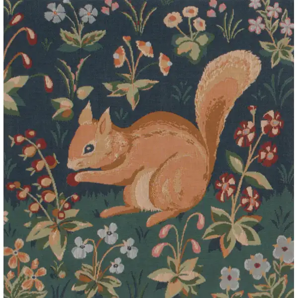 Medieval Squirrel Cushion - 14 in. x 14 in. Cotton by Charlotte Home Furnishings | Close Up 1