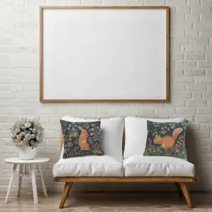 Medieval Rabbit Standing French Couch Cushion