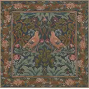 C Charlotte Home Furnishings Inc Brother Bird I French Tapestry Cushion - 19 in. x 19 in. Cotton by William Morris | Close Up 1