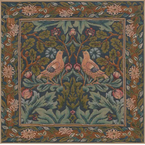 C Charlotte Home Furnishings Inc Brother Bird I French Tapestry Cushion - 19 in. x 19 in. Cotton by William Morris | Close Up 1