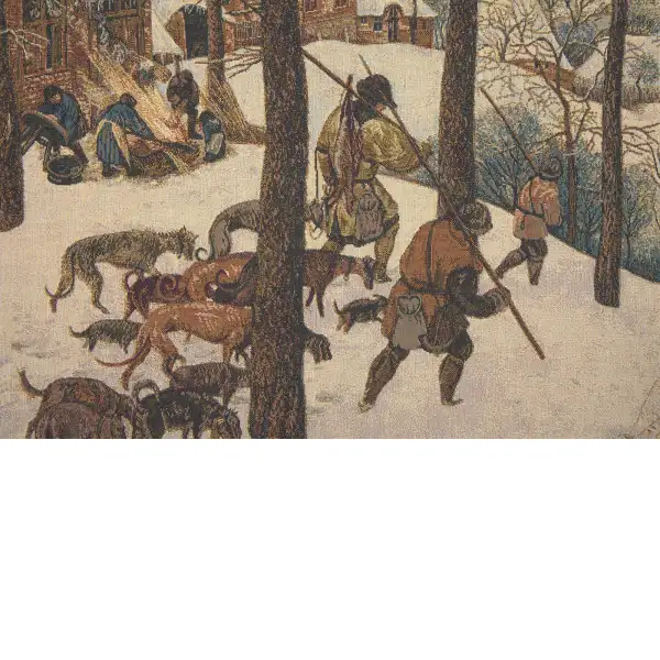 Hunters in the Snow Belgian Tapestry Wall Hanging Modern Art Tapestries