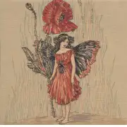 Poppy Fairy Cicely Mary Barker I Belgian Cushion Cover | Close Up 1