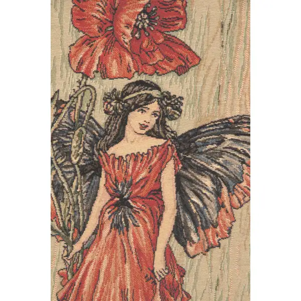 Poppy Fairy Cicely Mary Barker I Belgian Cushion Cover | Close Up 2