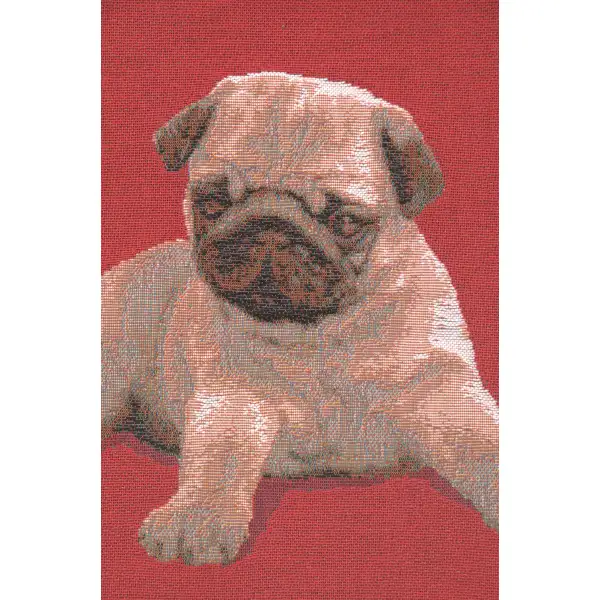 Puppy Pug Red decorative pillows