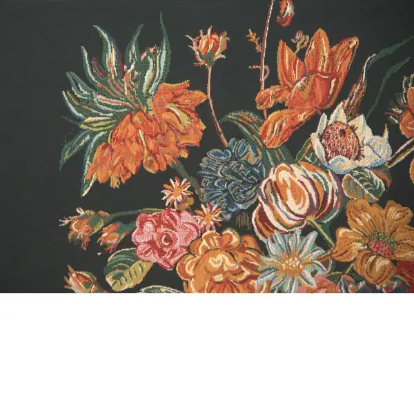 Flora Cotta Black Belgian Tapestry Modern Floral Tapestries
