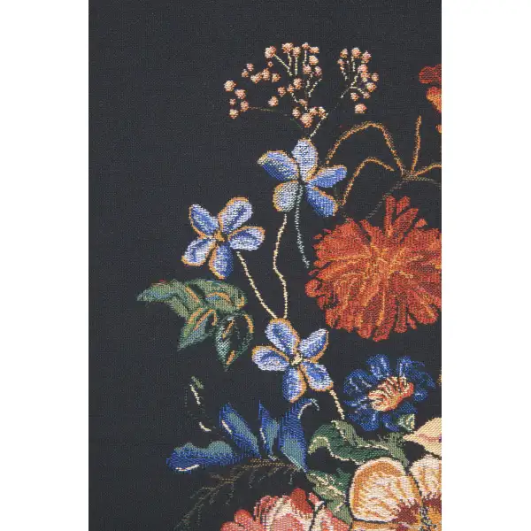 Verendael Terra Cotta Black Belgian Tapestry Modern Floral Tapestries