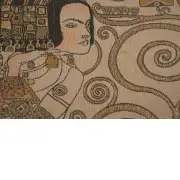 C Charlotte Home Furnishings Inc L'Attente - Klimt Jour French Tapestry Cushion - 18 in. x 18 in. Wool/Cotton/Other by Gustav Klimt | Close Up 3