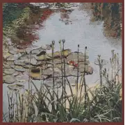 Waterlily Monet's Garden Belgian Tapestry Cushion | Close Up 1