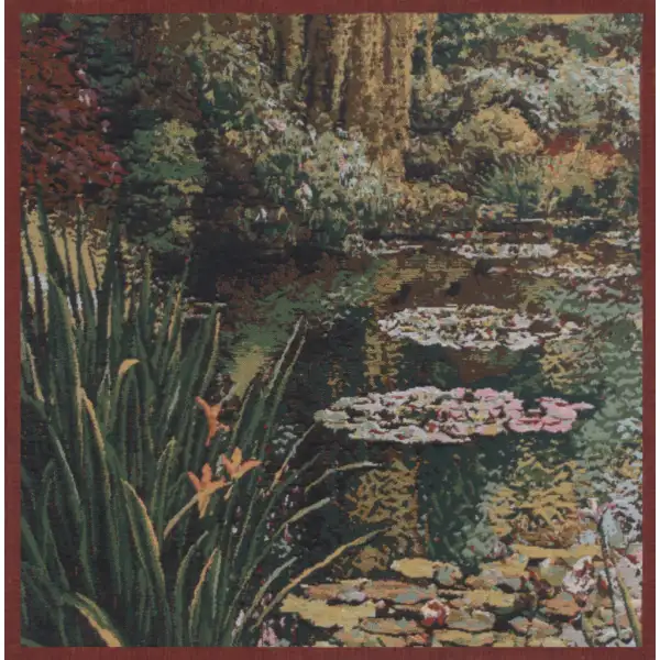 Greenery Monet's Garden  Belgian Tapestry Cushion Floral & Still Life