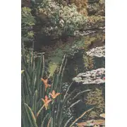 Greenery Monet's Garden  Belgian Tapestry Cushion | Close Up 2
