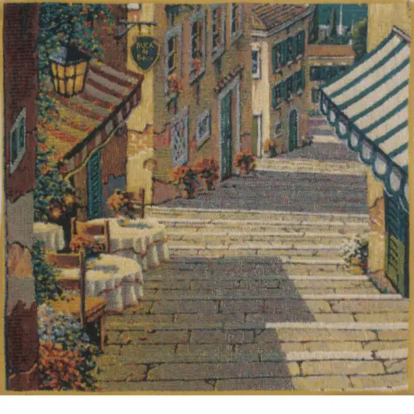 Bellagio Village Two Tables Belgian Tapestry Cushion Homes & Estates