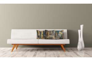 Bellagio Village I Belgian Tapestry Cushion