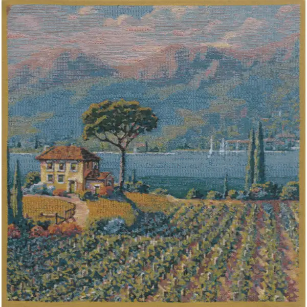 Lakeside Vineyard Left Belgian Tapestry Cushion Wine & Feast Cushions
