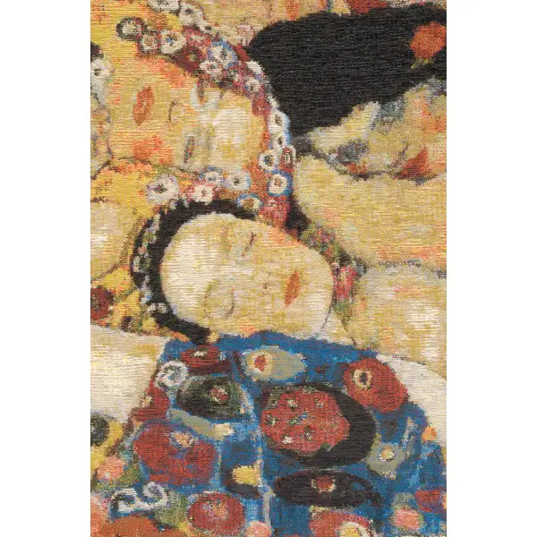 Virgin Faces Belgian Tapestry Cushion - 17 in. x 17 in. Cotton by Gustav Klimt | Close Up 2