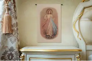 Merciful Jesus Lectern Italian Wall Tapestry