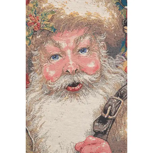 Santa's Arrival tapestry stretched