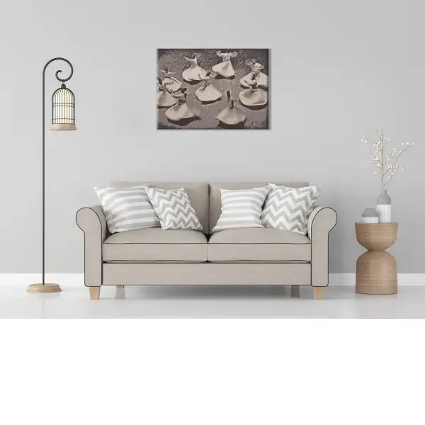 Twirling Whimsy modern tapestry stretched