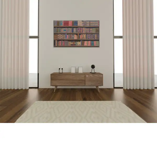 Plethora of Books modern tapestry stretched