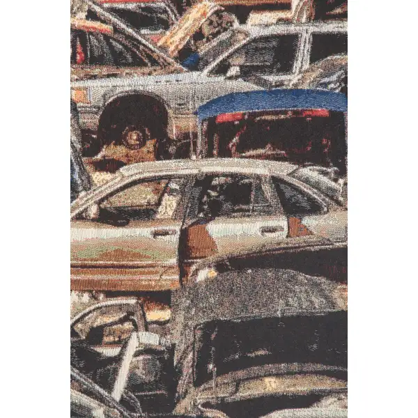 The Car Junkyard European tapestry stretched