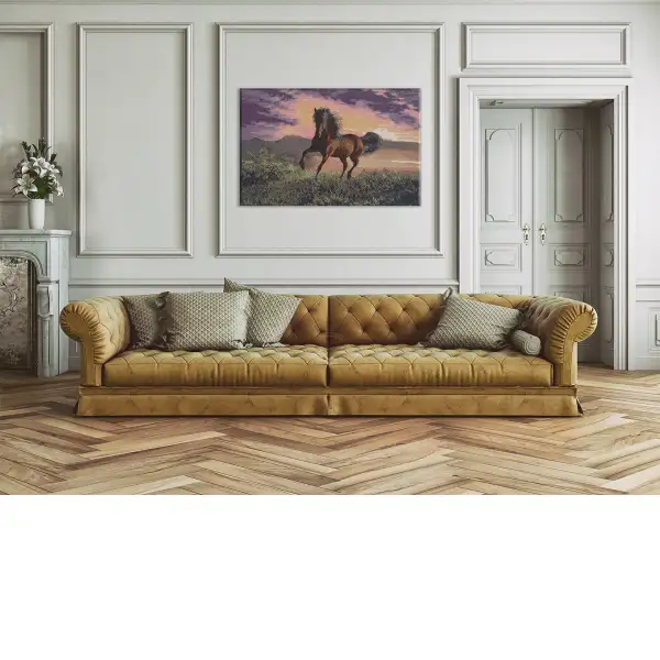 Gallop modern tapestry stretched