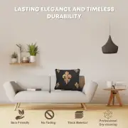 Five Fleur de Lys Black Cushion | Quality