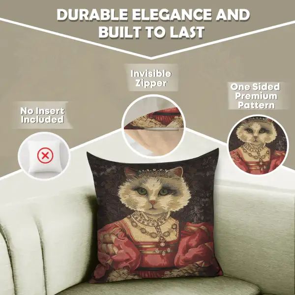 Cat With Crown A Belgian Cushion Cover | Feature