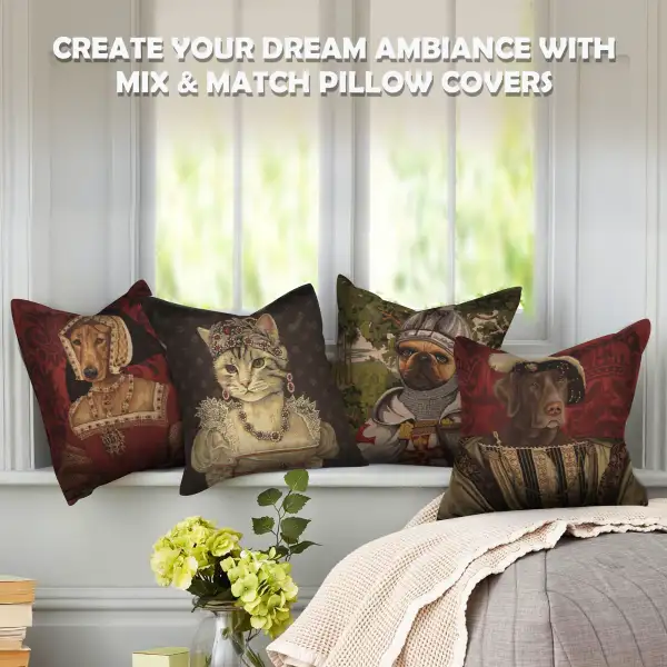 Cat With Crown A Belgian Cushion Cover | Orientation