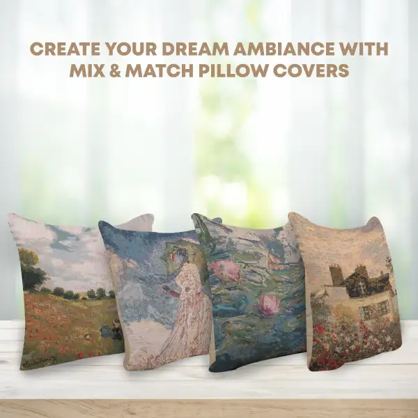 Monet's Poppy Field Belgian Cushion Cover | Orientation