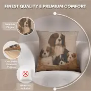 Cavalier King Charles Family Cushion - 19 in. x 19 in. Cotton by Charlotte Home Furnishings | Feature