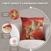 Sleeping Cat Red I Cushion | Feature