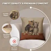 Two Kittens I Cushion - 14 in. x 14 in. Cotton by Charlotte Home Furnishings | Feature