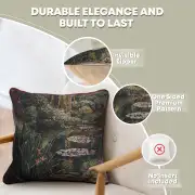 Greenery Monet's Garden  Belgian Tapestry Cushion | Feature