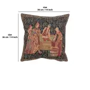 The Wine Press III Belgian Cushion Cover - 14 in. x 14 in. Cotton/Viscose/Polyester by Charlotte Home Furnishings | 14x14 in