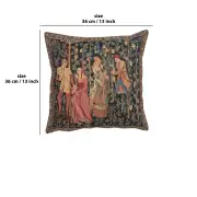 The Harvest III Belgian Cushion Cover - 13 in. x 13 in. Cotton/Viscose/Polyester by Charlotte Home Furnishings | 13x13 in