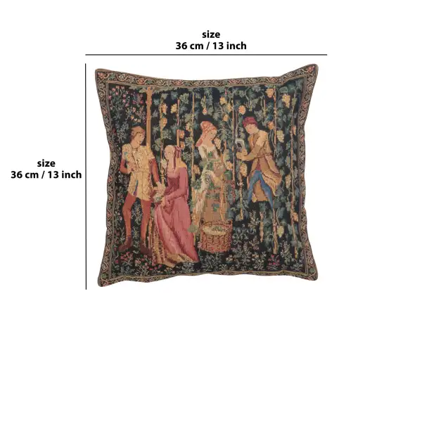 The Harvest III Belgian Cushion Cover - 13 in. x 13 in. Cotton/Viscose/Polyester by Charlotte Home Furnishings | 13x13 in
