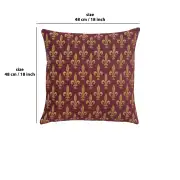 Fleur De Lys Rouge IV Belgian Cushion Cover - 18 in. x 18 in. SoftCottonChenille by Charlotte Home Furnishings | 18x18 in
