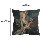 Marie Antoinette In Blue II Belgian Cushion Cover - 18 in. x 18 in. Cotton by Charlotte Home Furnishings | 18x18 in