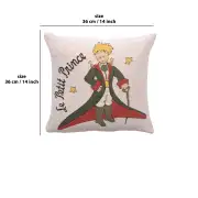 The Little Prince In Costume Small Belgian Cushion Cover - 14 in. x 14 in. Cotton/Viscose/Polyester by Antoine de Saint-Exupery | 14x14 in