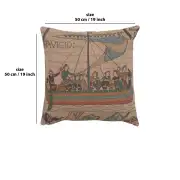 Bayeux The Boat Large Cushion - 19 in. x 19 in. Cotton by Charlotte Home Furnishings | 19x19 in