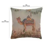 Camel Small Cushion - 14 in. x 14 in. Cotton by Jean-Baptiste Huet | 14x14 in