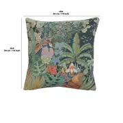 Jungle And Two Birds Cushion - 19 in. x 19 in. Cotton by Anne Leurent's | 19x19 in